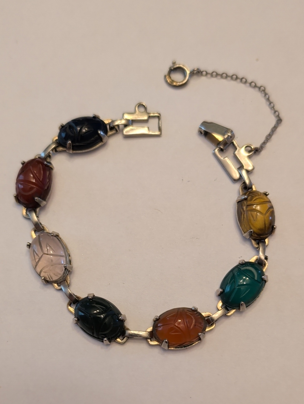Multicolor Scarab Stone Link Bracelet - Women Jewelry